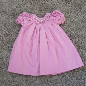 Smocked little girl dress